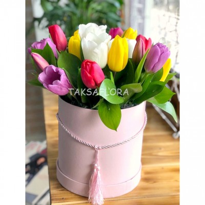Коробка тюльпанов "Красочная"